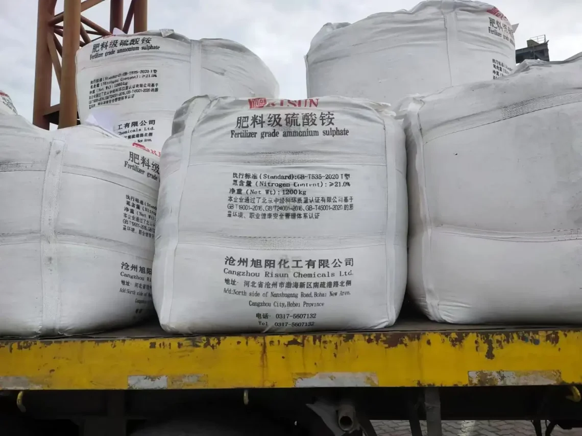 Chemplus Ship 550MT Fertilizer grade ammonium sulphate with producer Mark.